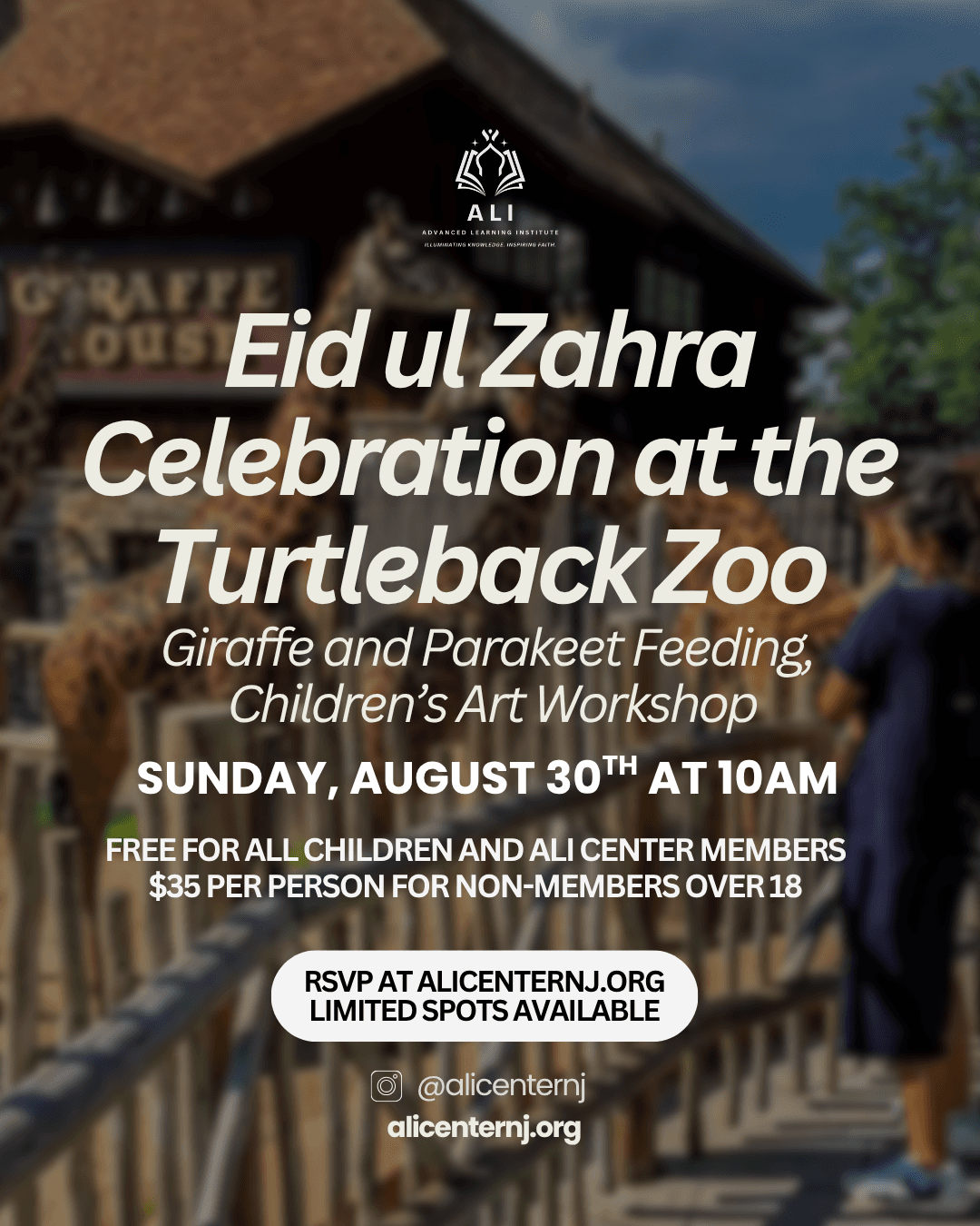 ALI Center at the Turtleback Zoo! event flyer