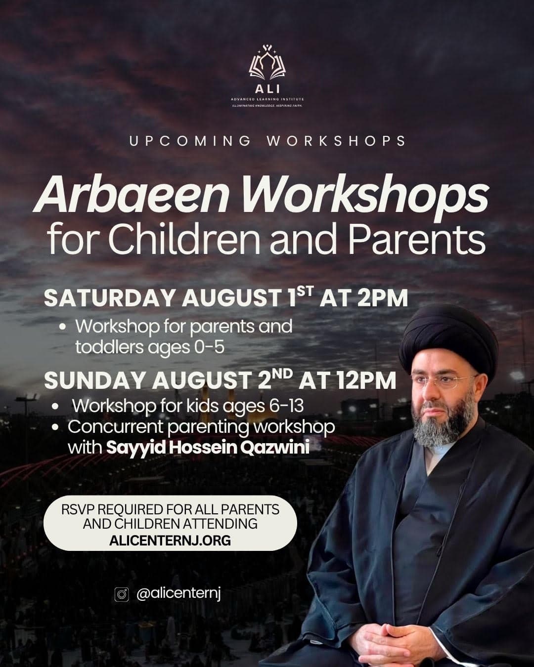 Parents and Toddlers Arba'een Workshop event flyer