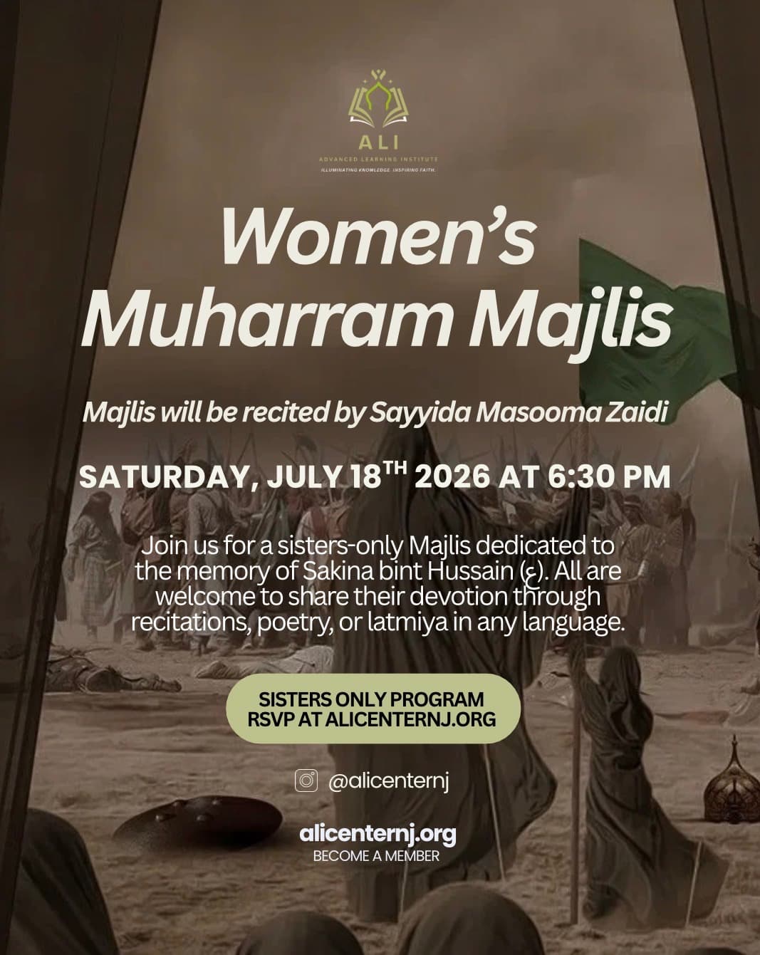 Ladies’ Majlis at ALI Center event flyer
