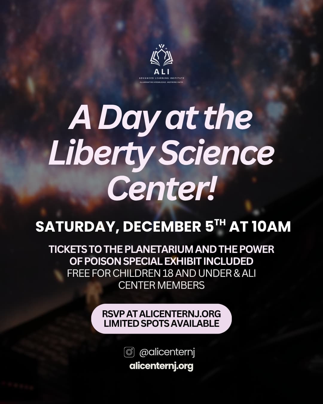 A Day at the Liberty Science Center! event flyer