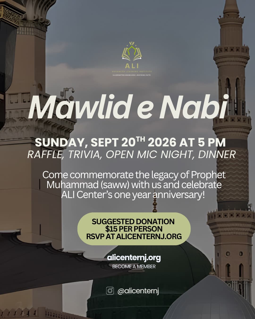 Mawlid e Nabi Celebration event flyer